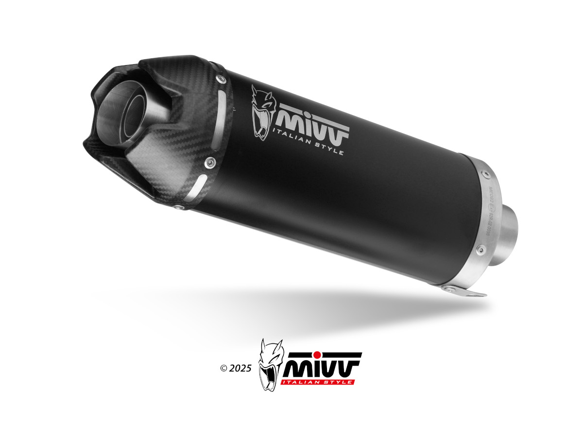 Scarico CF MOTO 450NK Mivv AK-1 Inox Nero con Coppa Carbonio CF.004.LZK