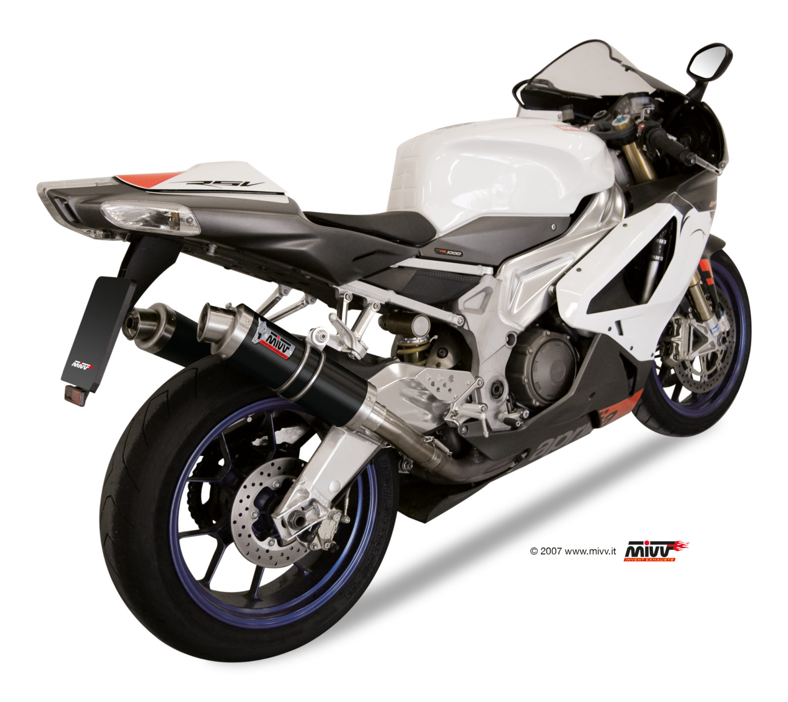 Scarico APRILIA RSV 1000 Mivv Gp فولاذ أسود مقاوم للصدأ A.004.LXB