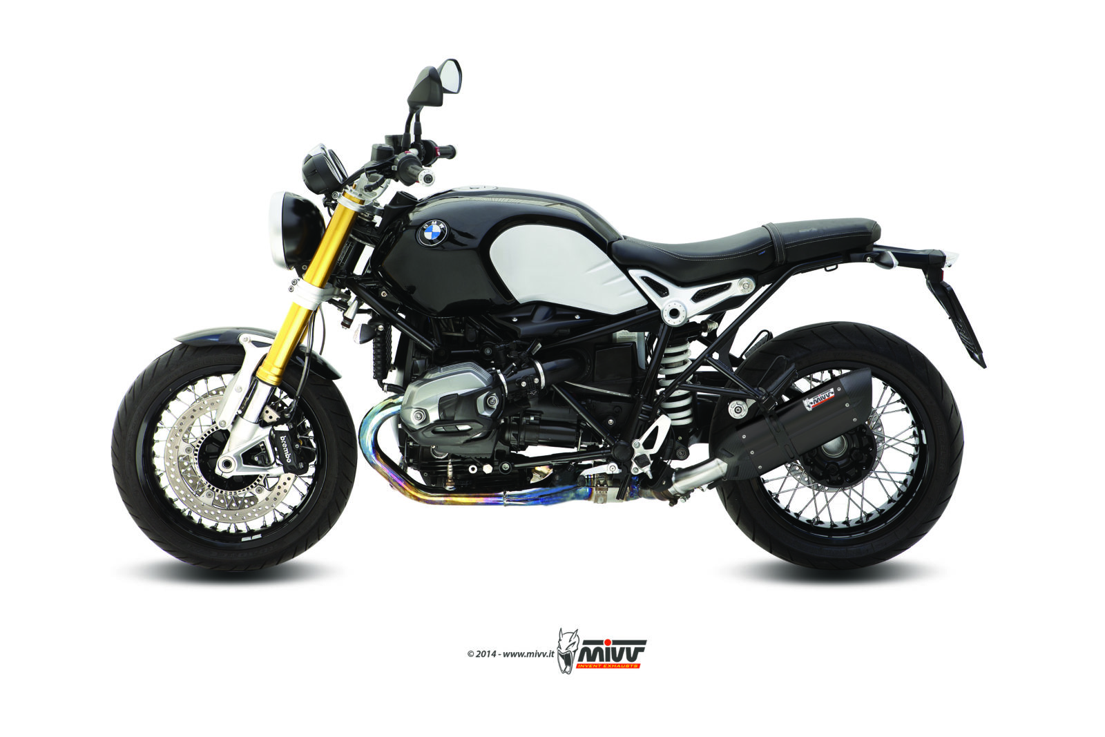 Scarico BMW R NINE T Mivv Suono Inox Nero B.021.L9