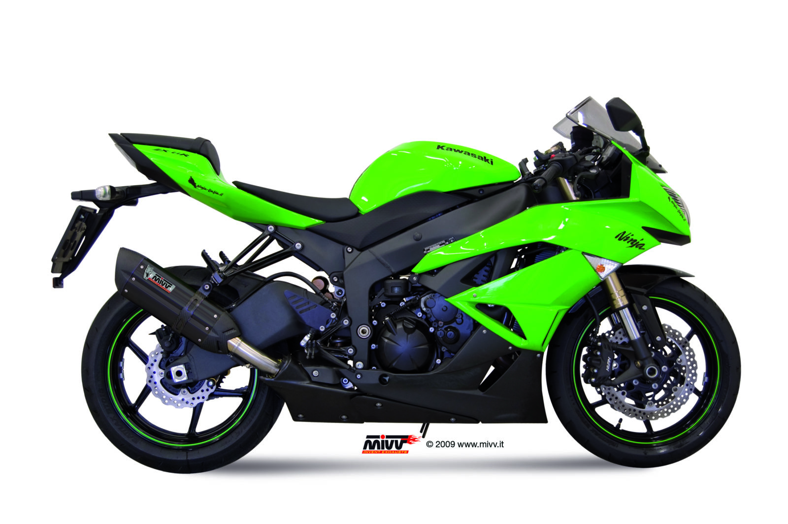 Pot d&rsquo;&eacute;chappement KAWASAKI ZX-6 R Mivv Suono Inox noir K.022.L9