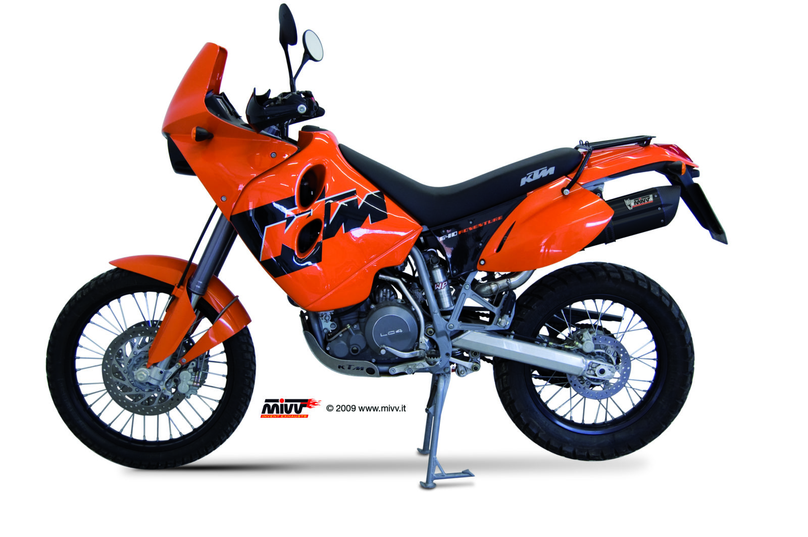 Pot d&rsquo;&eacute;chappement KTM LC4 640 ADVENTURE Mivv Suono Inox noir KT.006.L9