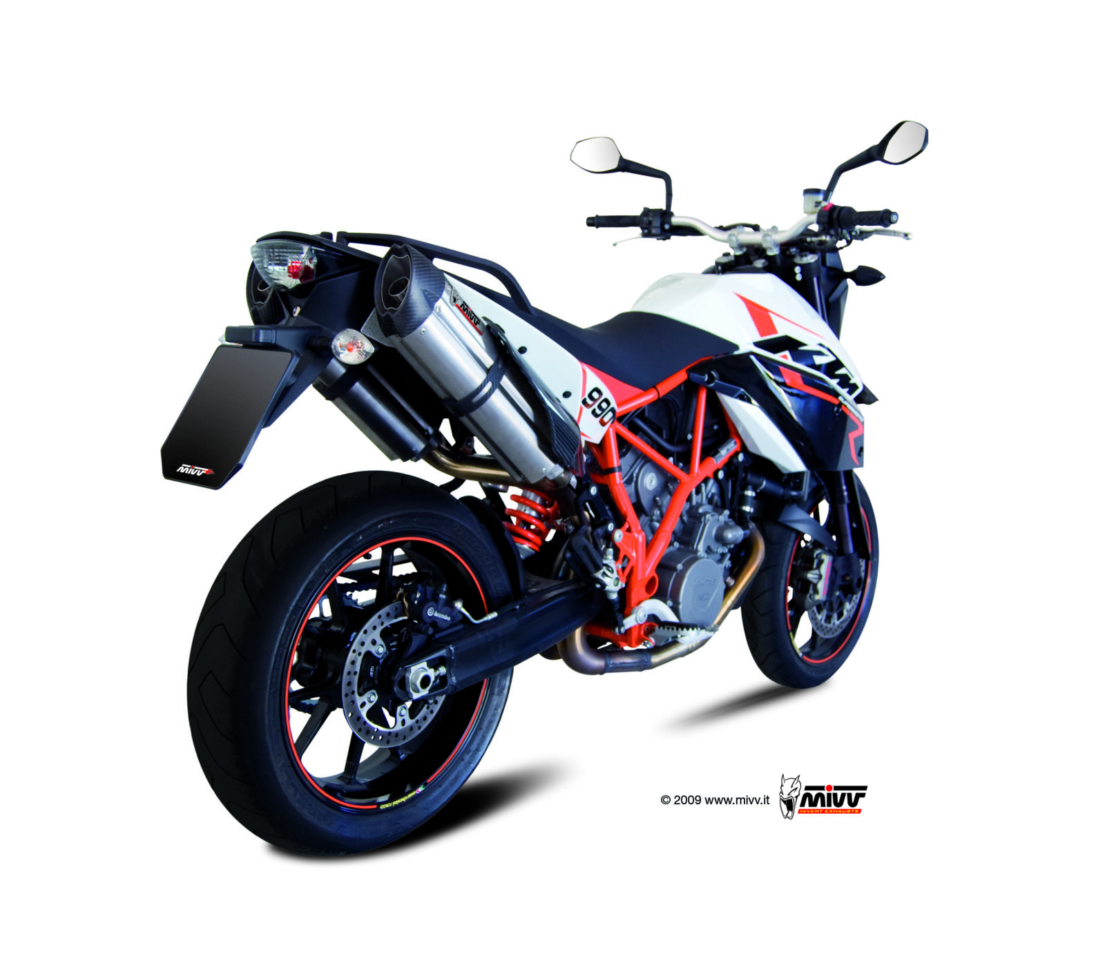 Pot d&rsquo;&eacute;chappement KTM 990 SUPERMOTO R Mivv Suono Inox KT.005.L7