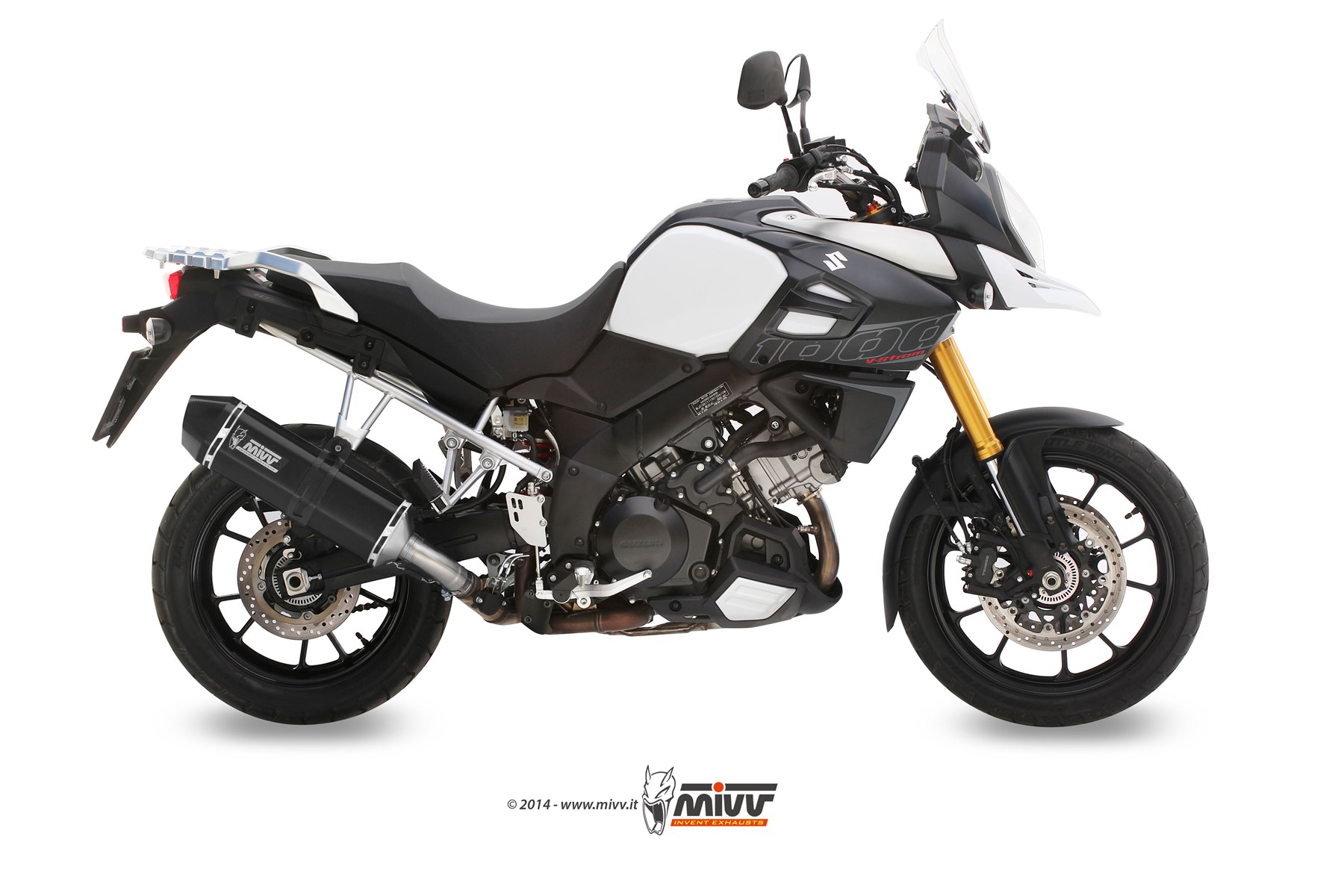 Scarico SUZUKI V-STROM 1000 Mivv Speed Edge فولاذ أسود مقاوم للصدأ S.042.LRB