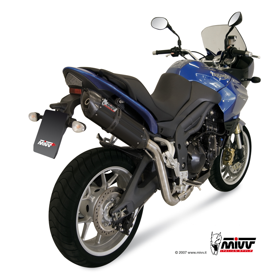 Scarico TRIUMPH TIGER 1050 Mivv Suono Inox Nero T.007.L9