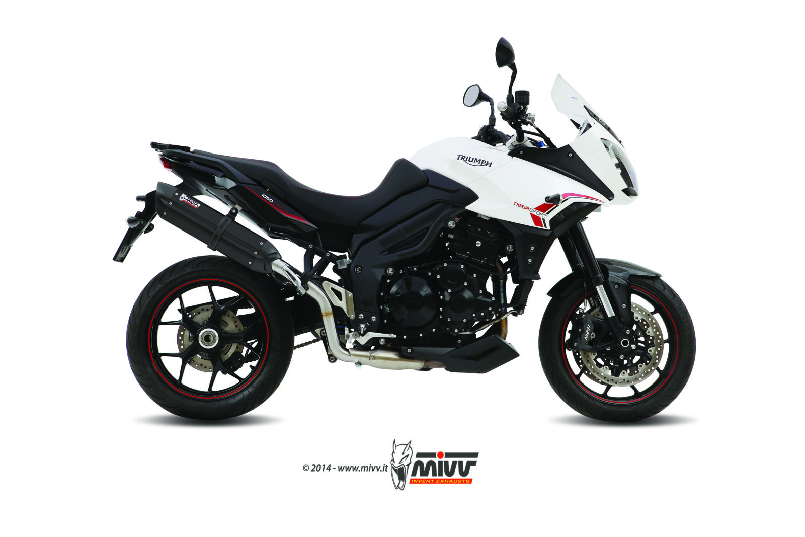 Pot d&rsquo;&eacute;chappement TRIUMPH TIGER 1050 Mivv Suono Inox noir T.014.L9