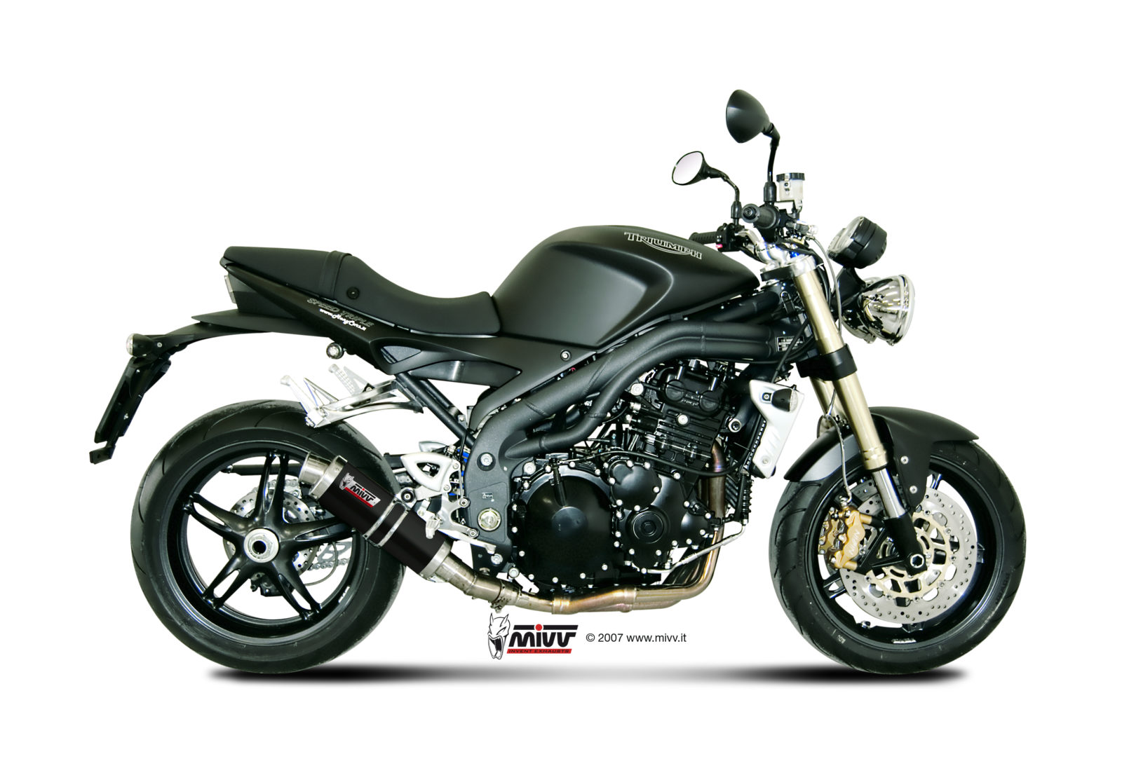 Pot d&rsquo;&eacute;chappement TRIUMPH SPEED TRIPLE 1050 R / S / RS Mivv Gp Inox noir T.008.LXB