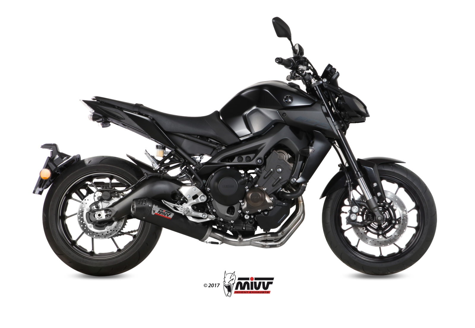 Pot d&rsquo;&eacute;chappement YAMAHA MT-09 / SP / FZ-09 Mivv Oval Carbone avec embout carbone Y.042.L3C