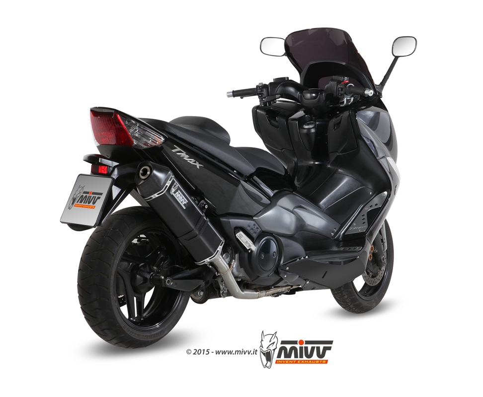 Pot d&rsquo;&eacute;chappement YAMAHA T-MAX 500 Mivv Speed Edge Inox noir Y.035.LRB