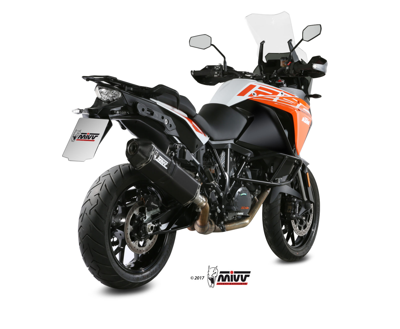 Pot d&rsquo;&eacute;chappement KTM 1290 SUPER ADVENTURE / R / S / T Mivv Speed Edge Inox noir KT.017.LRB