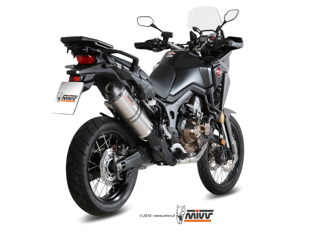 Scarico HONDA CRF 1000 L AFRICA TWIN Mivv Oval Tit&acirc;nio com copa de carbono H.059.LNC