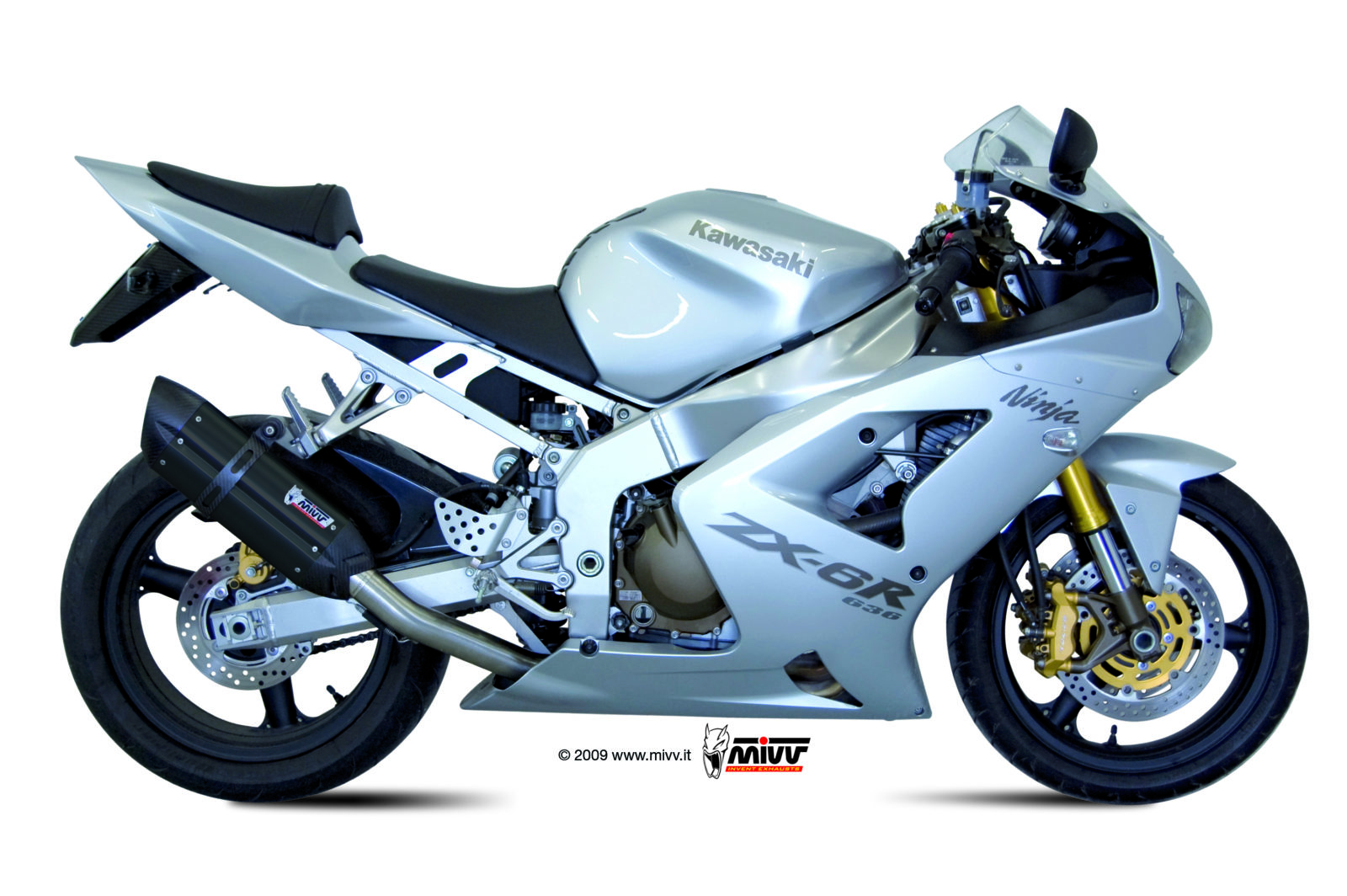 Scarico KAWASAKI ZX-6 RR Mivv Suono فولاذ أسود مقاوم للصدأ K.009.L9