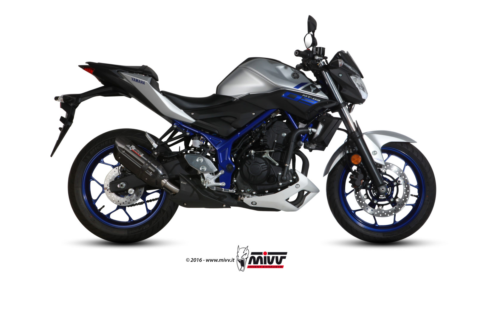 Pot d&rsquo;&eacute;chappement YAMAHA MT-03 Mivv Suono Inox noir Y.055.L9