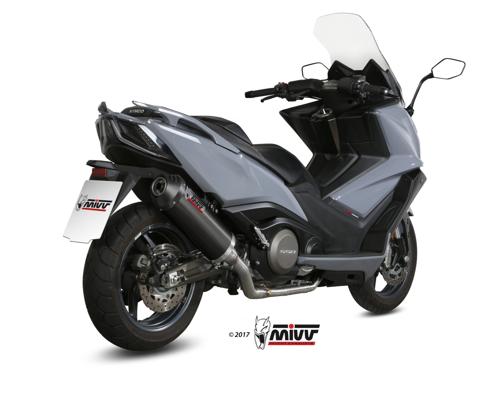 Scarico KYMCO AK 550 Mivv Oval Inox Nero con Coppa Carbonio O.009.LVC