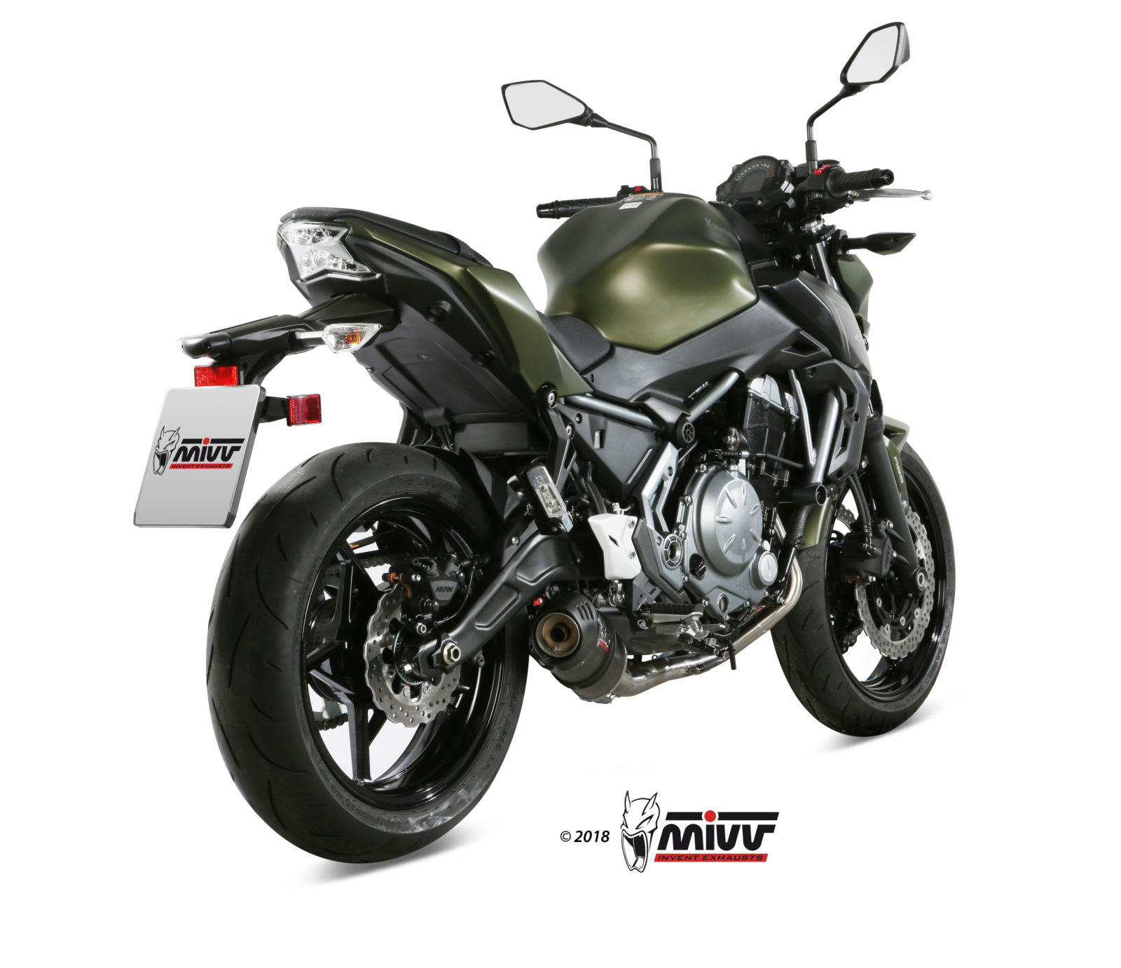 KAWASAKI Z650 Exhaust Mivv Oval Carbon with Carbon cap K.044.L3C