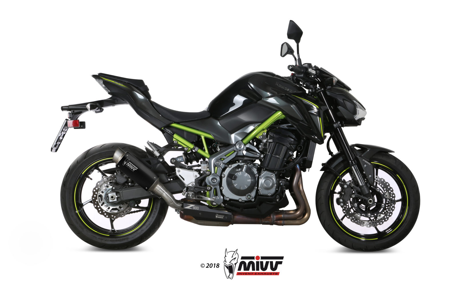 Pot d&rsquo;&eacute;chappement KAWASAKI Z900 A2 (35 KW / 70 KW) Mivv GP PRO Inox noir K.045.LXBP