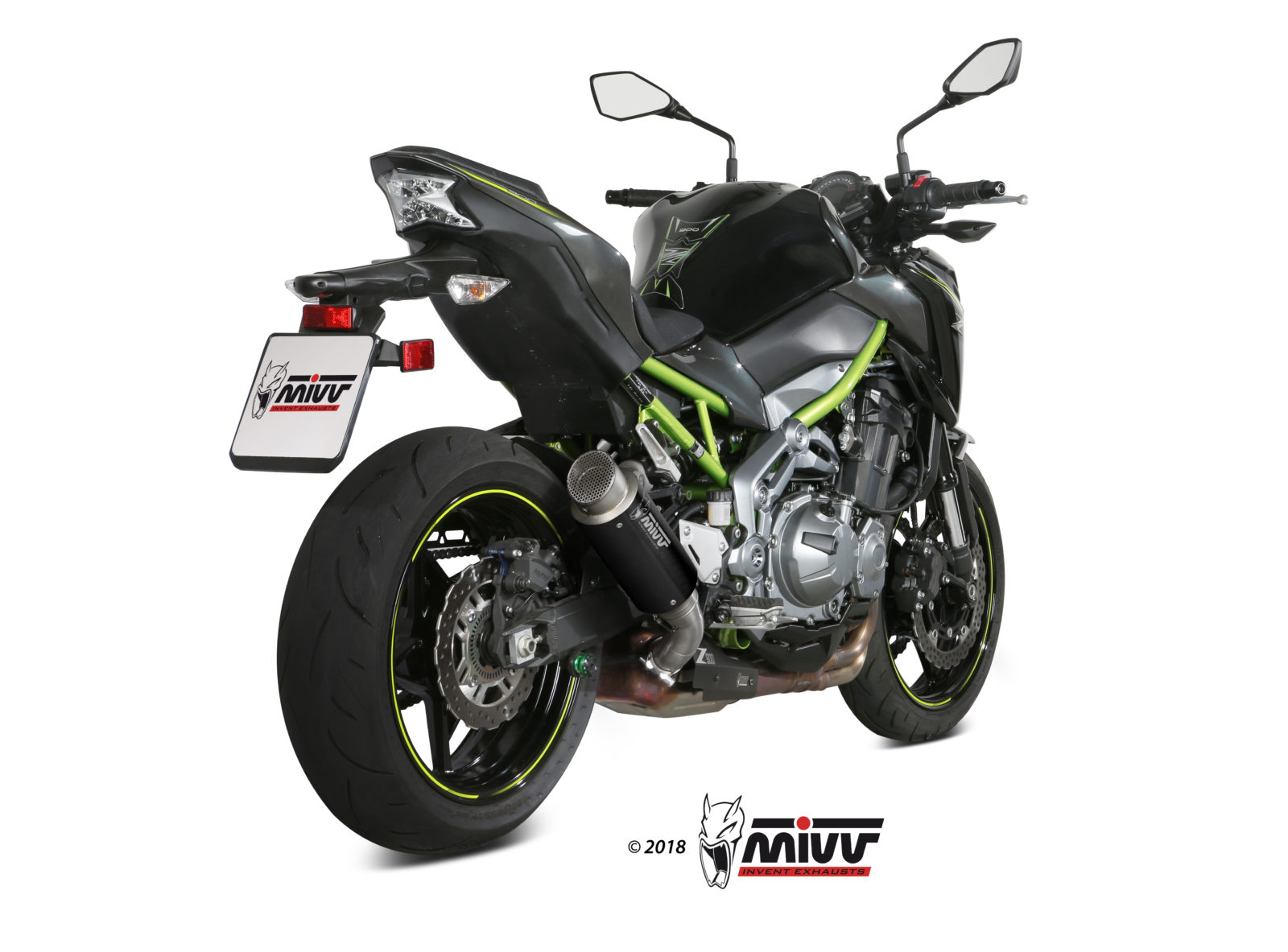 Pot d&rsquo;&eacute;chappement KAWASAKI Z900 A2 (35 KW / 70 KW) Mivv GP PRO Inox noir K.045.LXBP