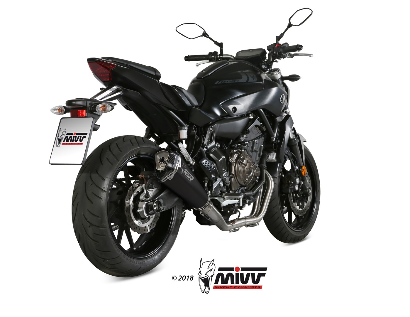 Pot d&rsquo;&eacute;chappement YAMAHA MT-07 / FZ-07 Mivv Delta Race Inox noir Y.045.LDRB