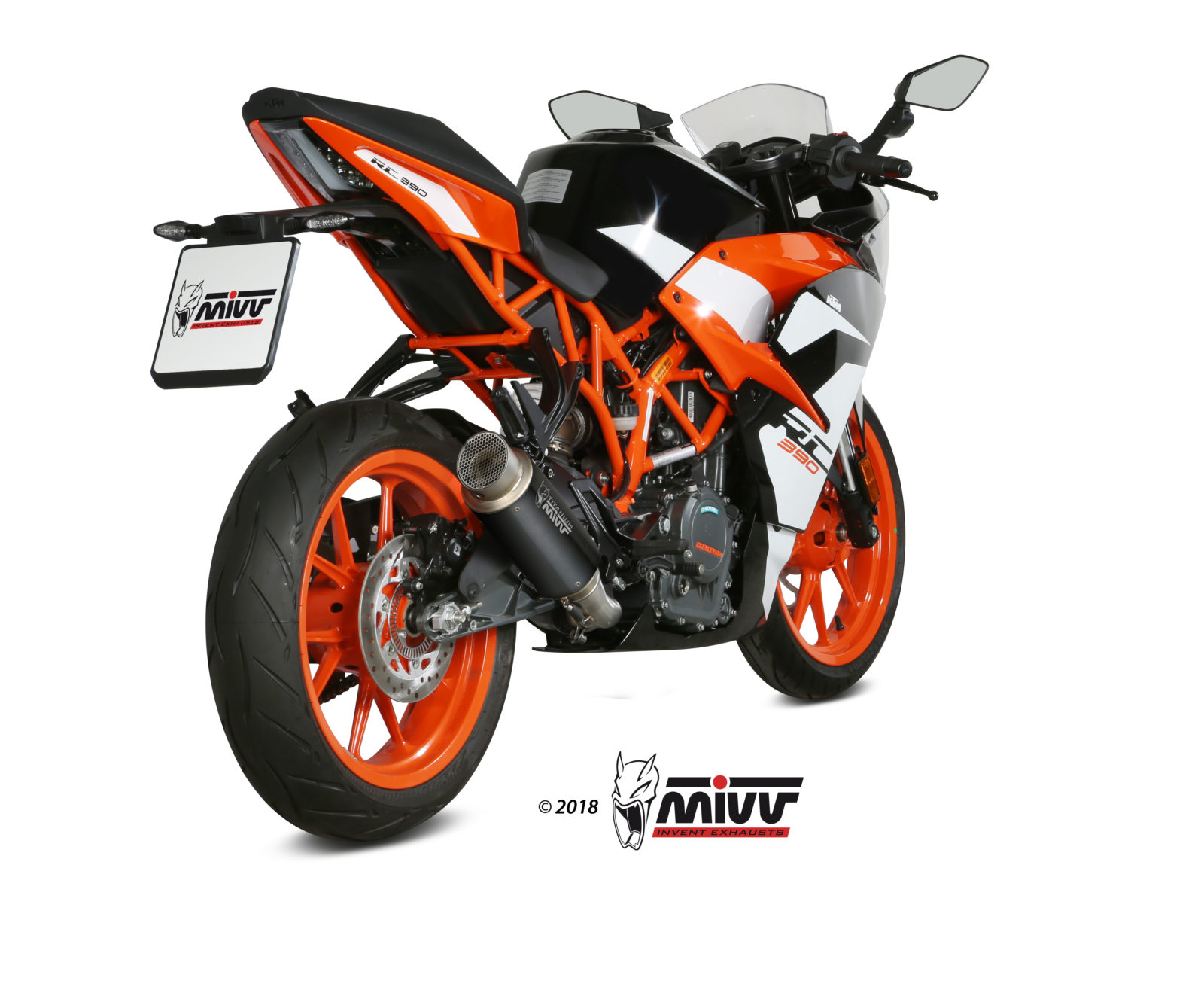 Pot d&rsquo;&eacute;chappement KTM RC 390 Mivv GP PRO Inox noir KT.019.LXBP 