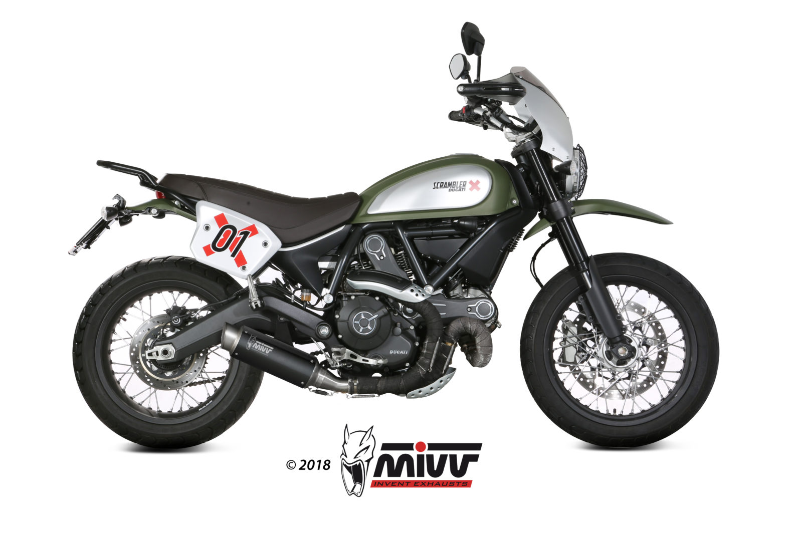 Auspuff DUCATI SCRAMBLER 800 Mivv GP PRO Schwarzer Edelstahl D.035.LXBP