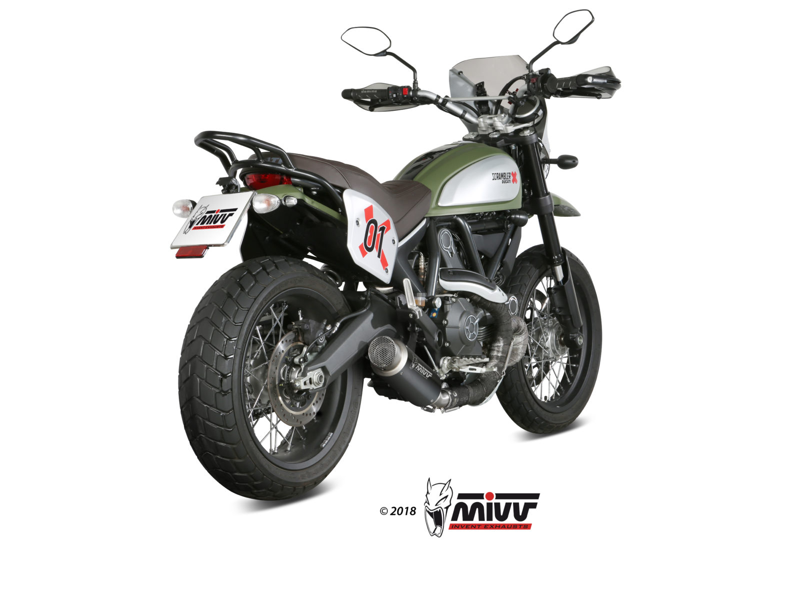 Auspuff DUCATI SCRAMBLER 800 Mivv GP PRO Schwarzer Edelstahl D.035.LXBP