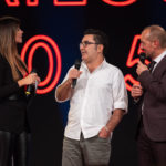 Gianluca Foglia di Mivv ritira il premio per il migliore stand di Eicma 2018