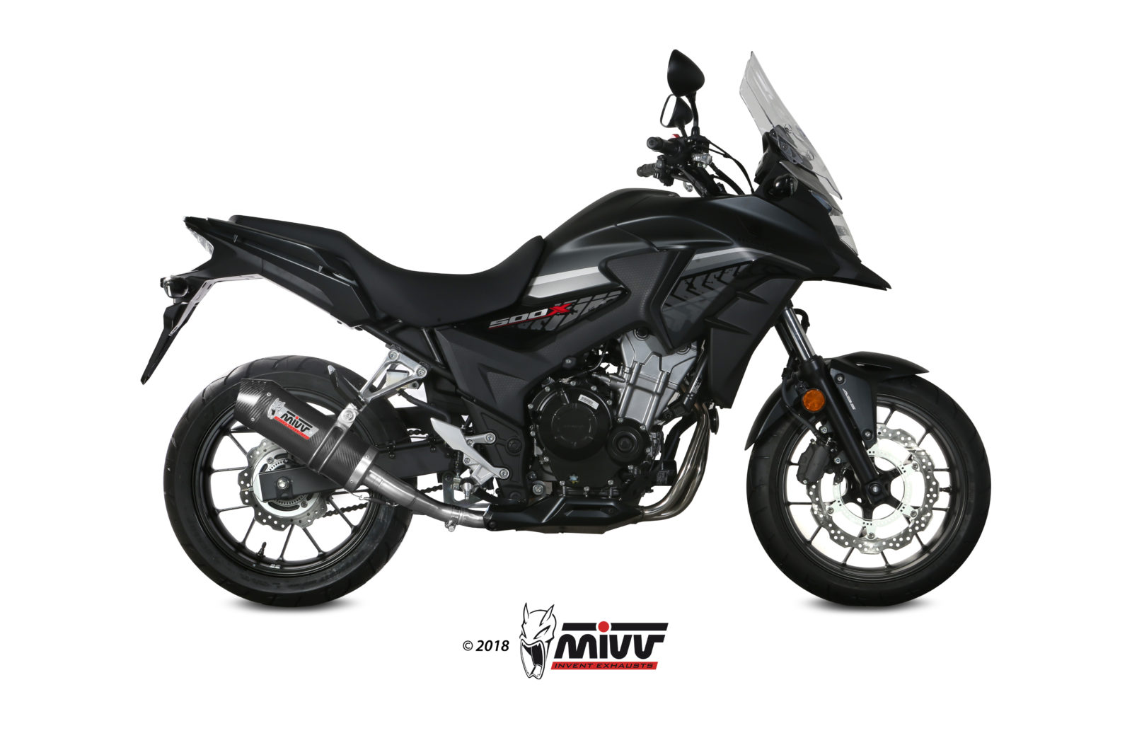Scarico HONDA CB 500 X Mivv Oval Carbonio con Coppa Carbonio H.067.L3C