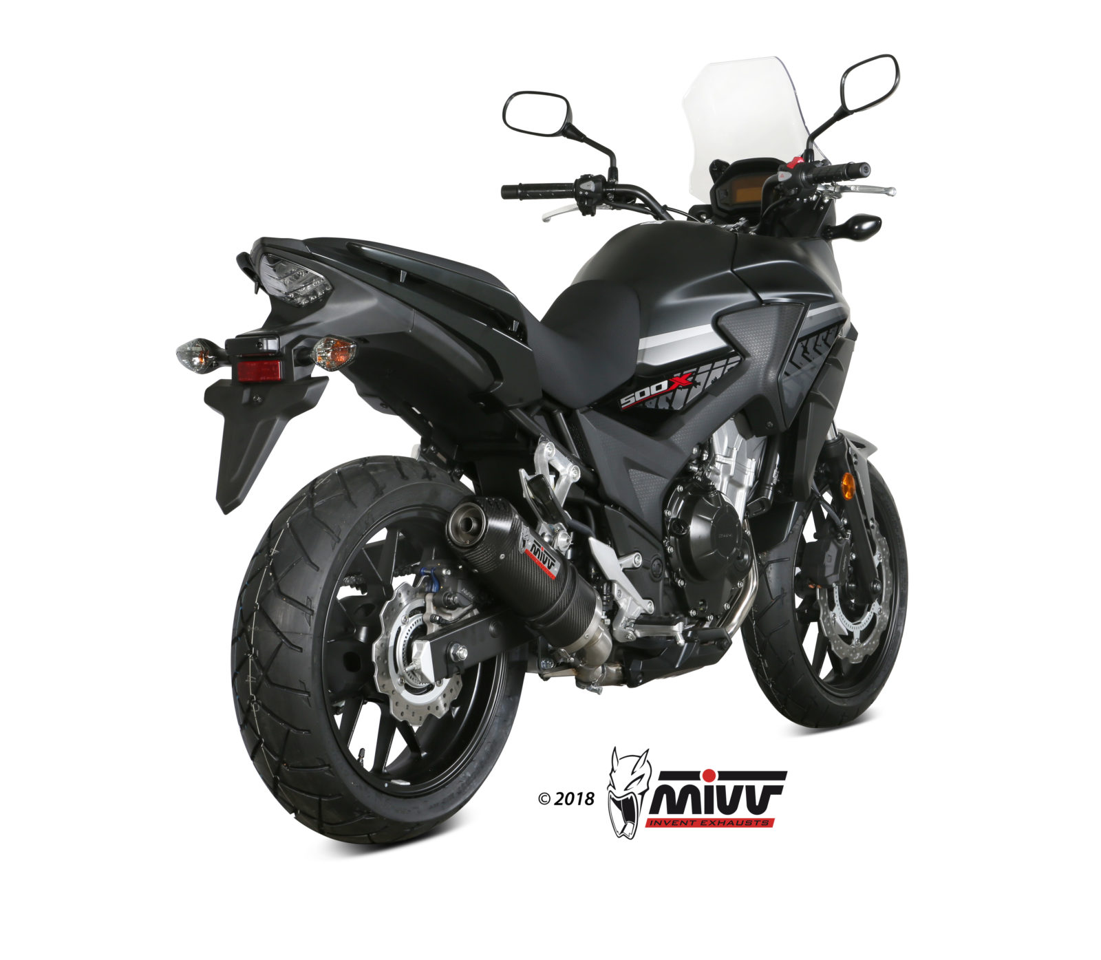 Scarico HONDA CB 500 X Mivv Oval Carbonio con Coppa Carbonio H.067.L3C