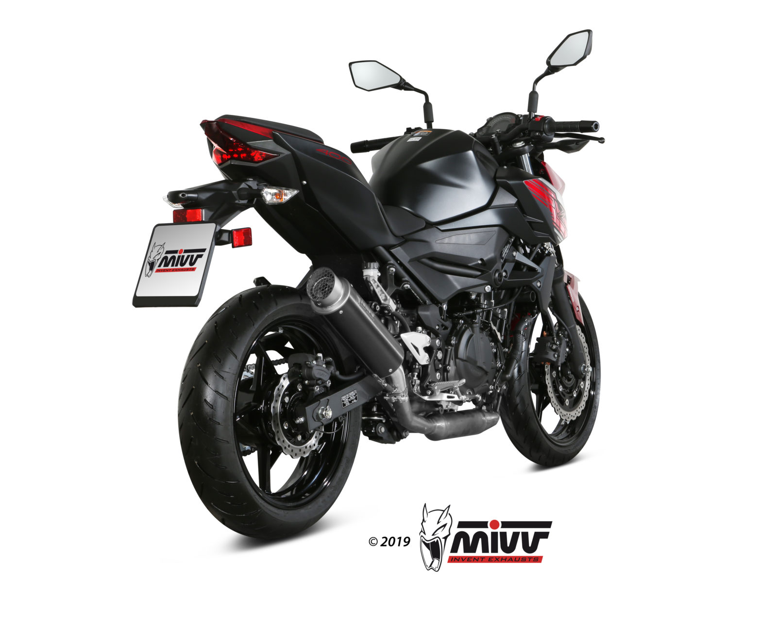 Scarico KAWASAKI Z400 Mivv GP PRO A&ccedil;o inoxid&aacute;vel preto K.047.LXBP