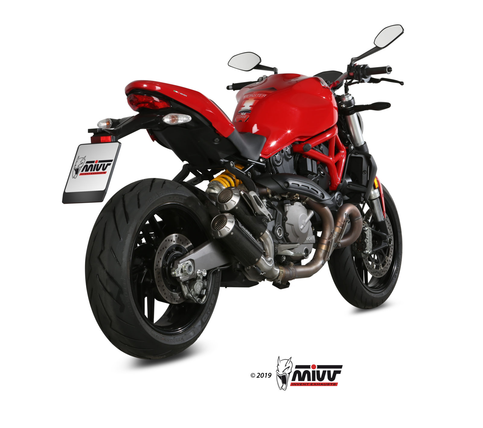 Pot d&rsquo;&eacute;chappement DUCATI MONSTER 821 Mivv MK3 Carbone D.042.SM3C 