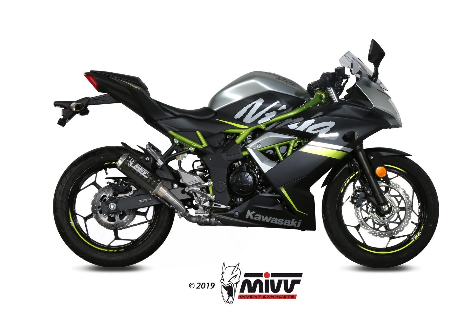 Pot d&rsquo;&eacute;chappement KAWASAKI NINJA 125 Mivv MK3 Carbone K.048.SM3C