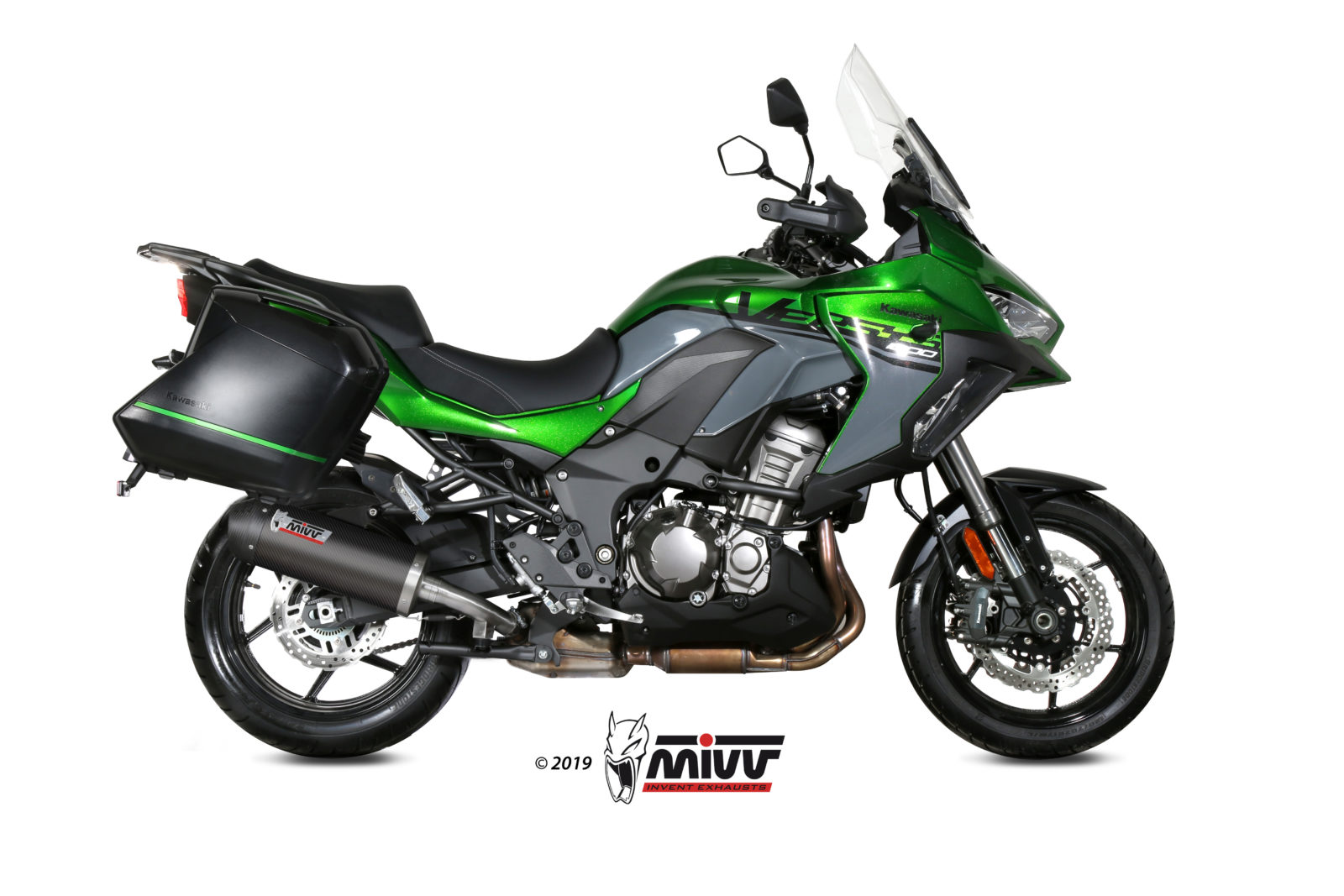 Scarico KAWASAKI VERSYS 1000 Mivv Oval كربون بغطاء كربوني K.049.LEC