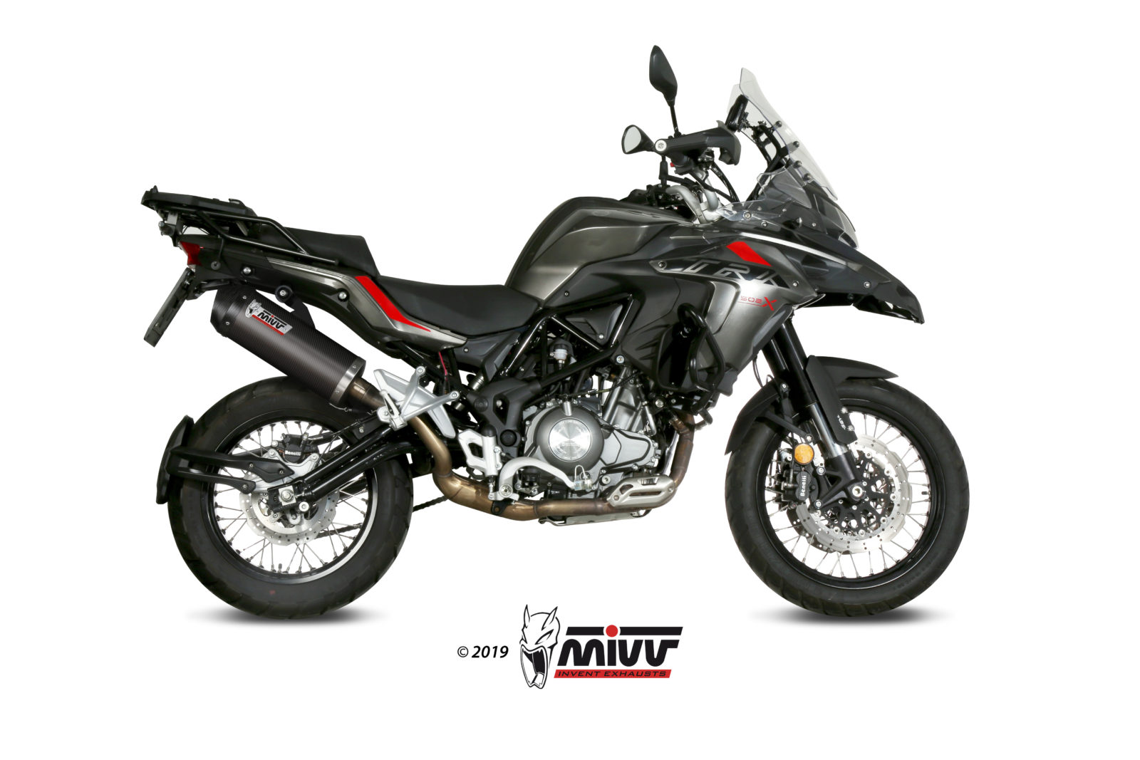 Scarico BENELLI TRK 502 X Mivv Oval كربون بغطاء كربوني E.004.LEC