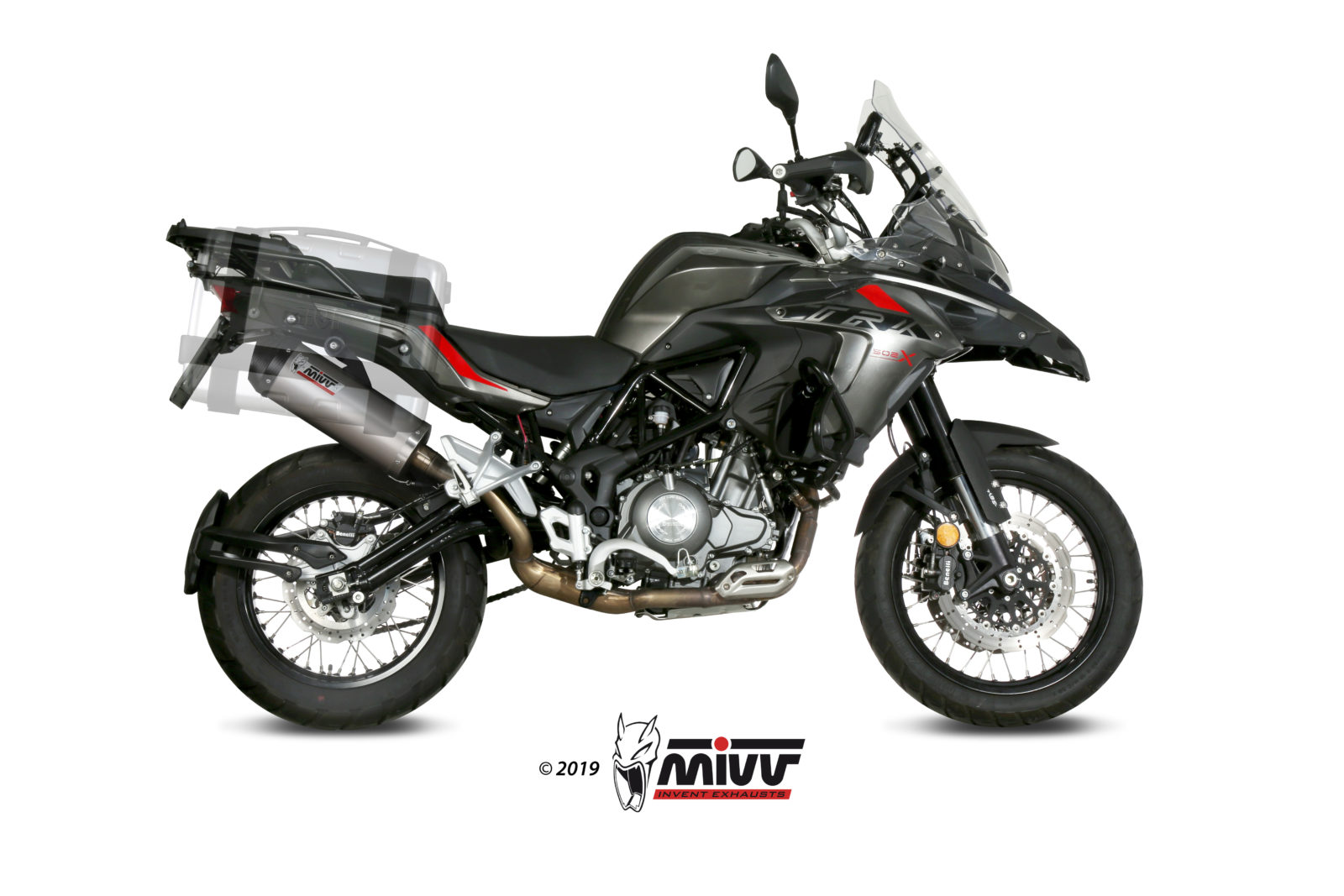 Scarico BENELLI TRK 502 X Mivv Oval تيتانيوم بغطاء كربوني E.004.LNC