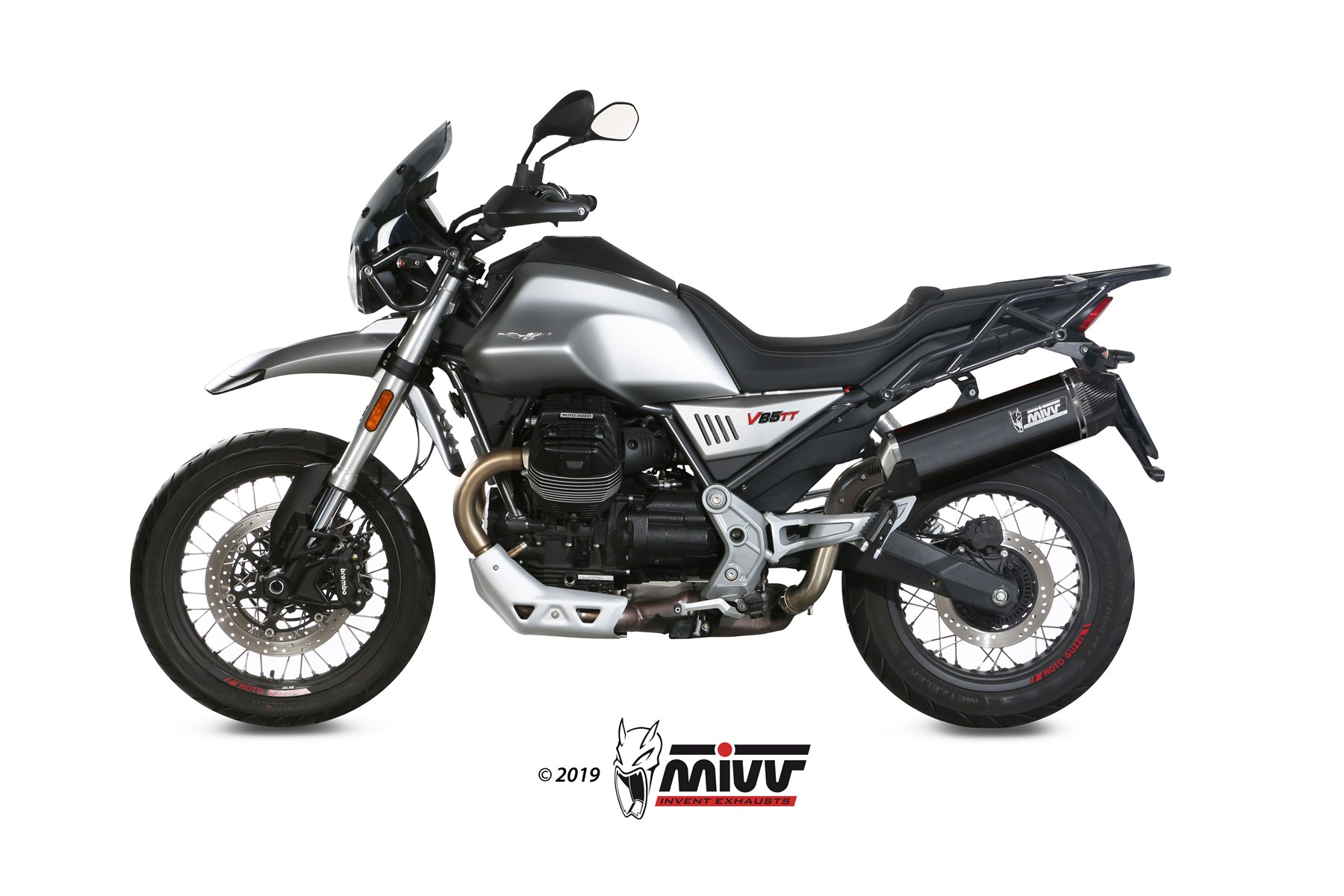 Scarico MOTO GUZZI V85 TT Mivv Speed Edge 不锈钢黑色 M.013.LRB