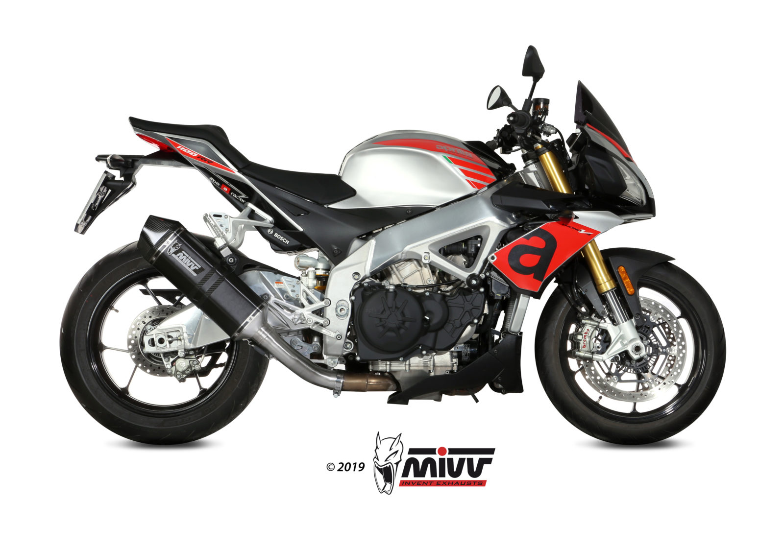 Auspuff APRILIA TUONO V4 1100 Mivv Speed Edge Schwarzer Edelstahl A.012.LRB