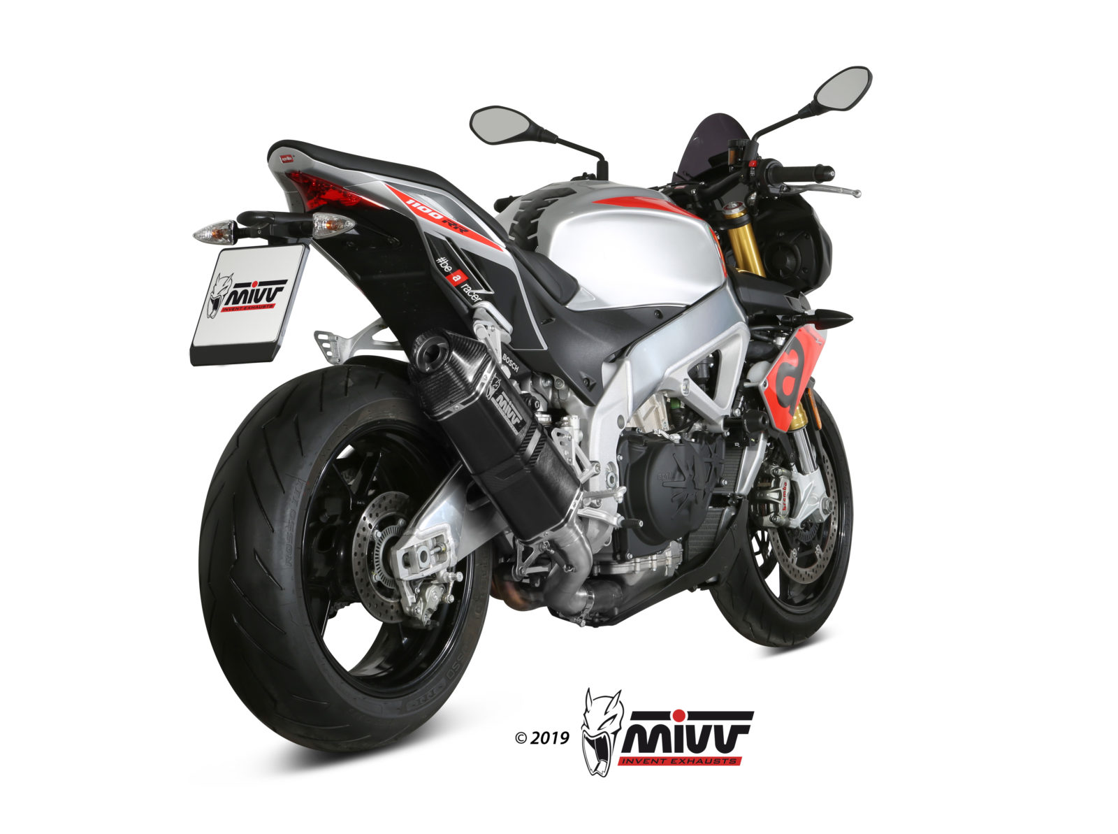 Auspuff APRILIA TUONO V4 1100 Mivv Speed Edge Schwarzer Edelstahl A.012.LRB
