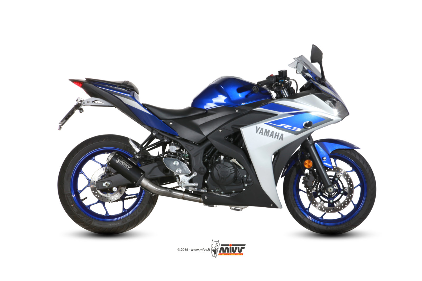 Pot d&rsquo;&eacute;chappement YAMAHA YZF R3 Mivv MK3 Inox noir X.YA.0008.SM3B