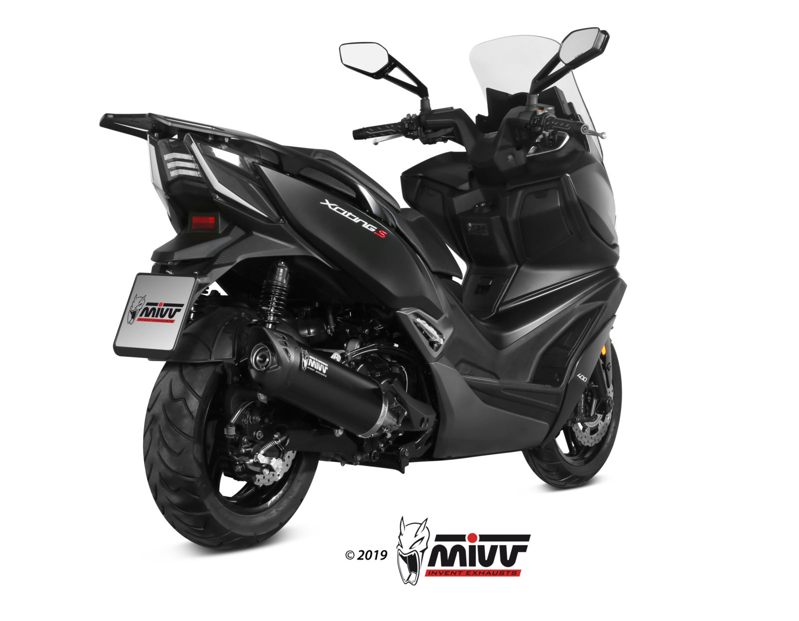 Scarico KYMCO XCITING 400i S Mivv Mover Inox Verniciato Nero MV.KY.0001.LV