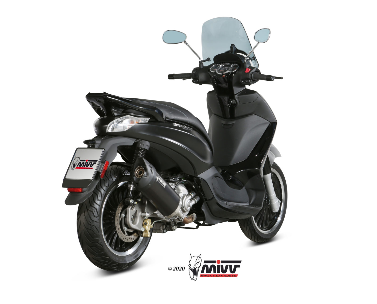 Scarico PIAGGIO BEVERLY 300 Mivv Mover Inox Verniciato Nero MV.PG.0001.LV 