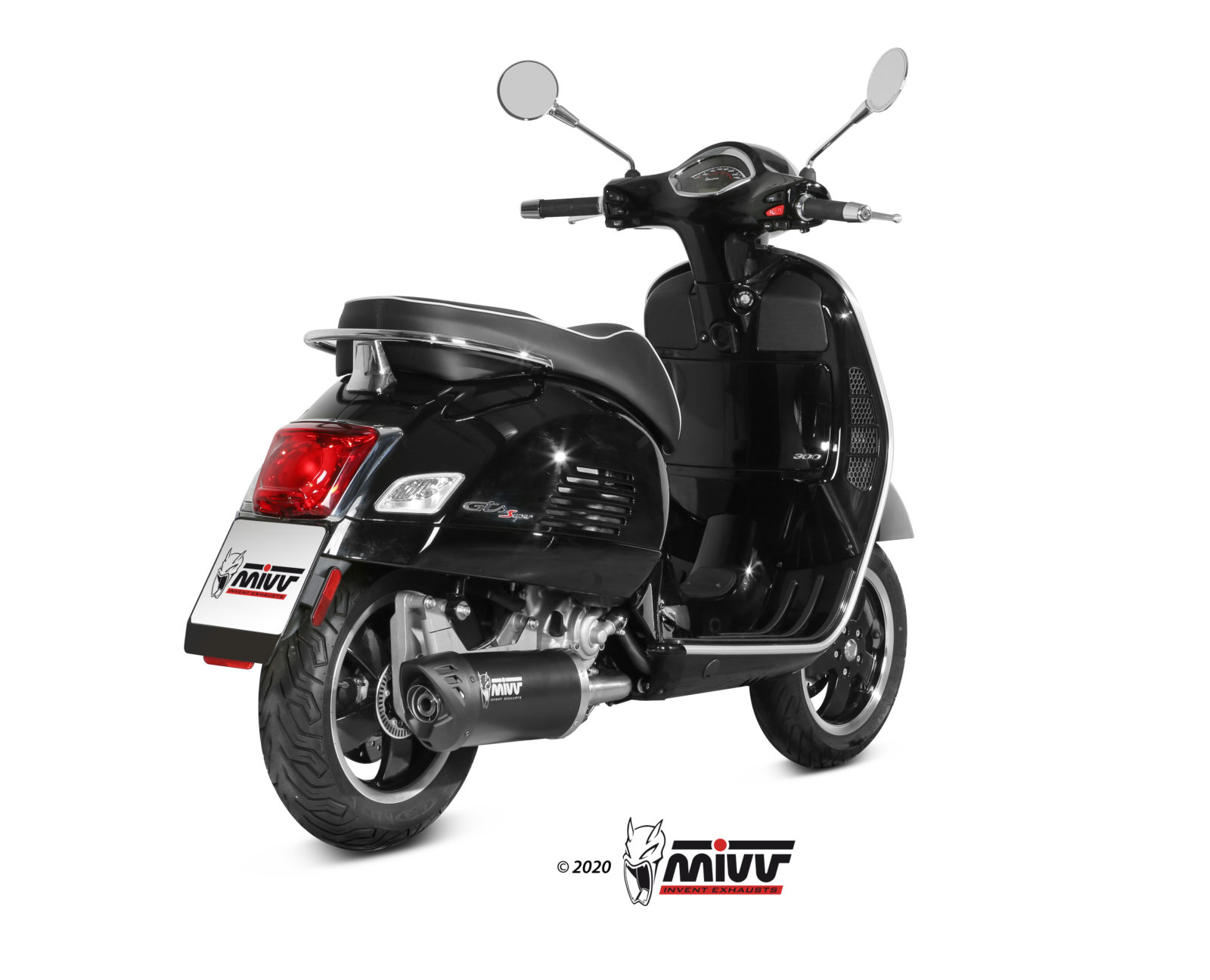 Scarico PIAGGIO VESPA GTS 300 Mivv Mover Inox Verniciato Nero MV.PG.0002.LV 
