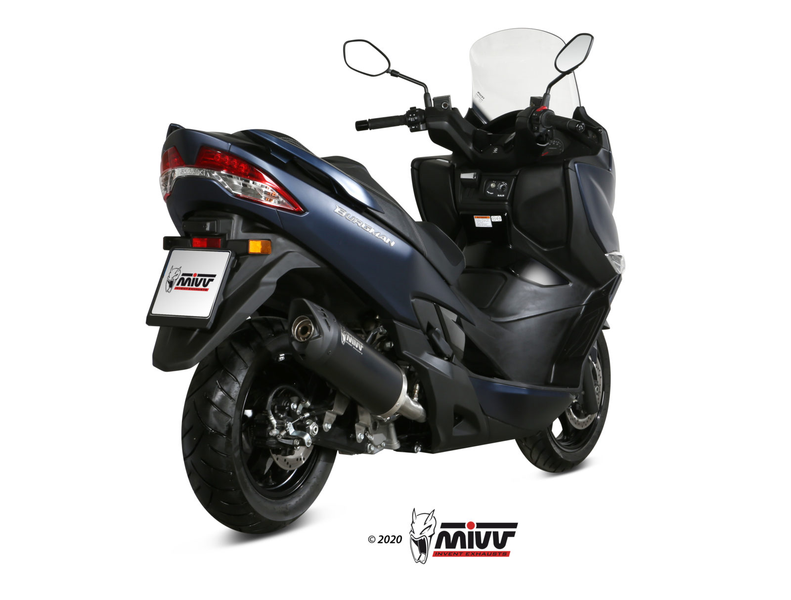 Scarico SUZUKI BURGMAN 400 Mivv Mover Inox Verniciato Nero MV.SU.0001.LV 
