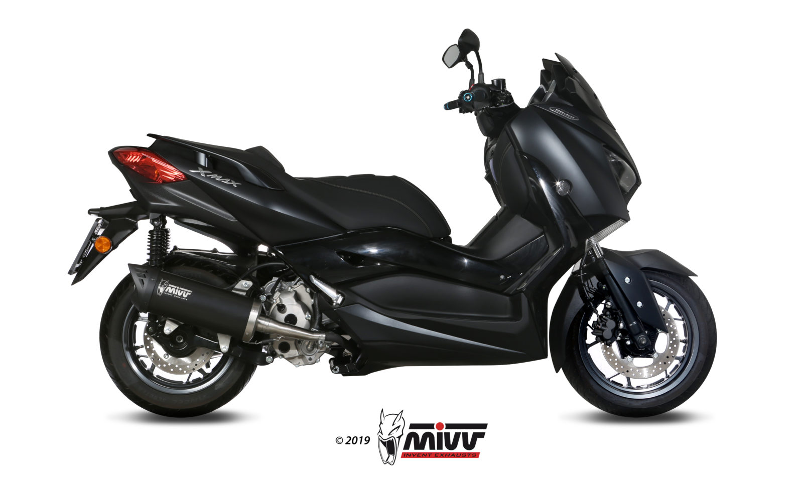 Scarico YAMAHA X-MAX 300 Mivv Mover Inox Verniciato Nero MV.YA.0001.LV