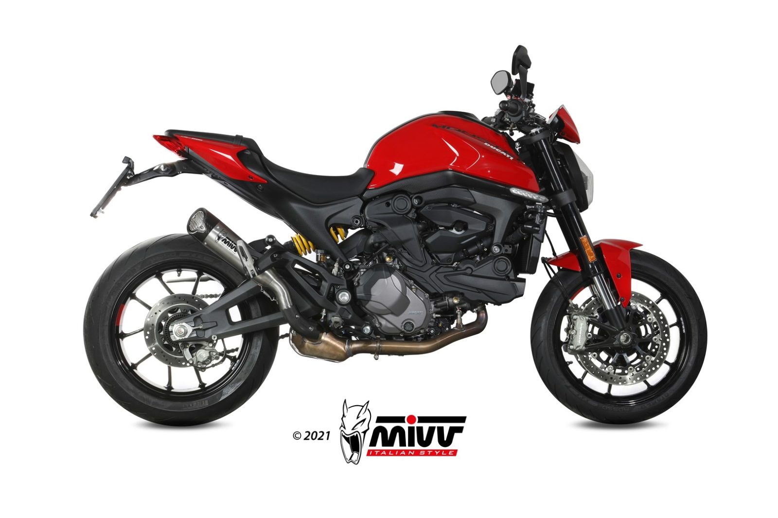 Pot d&rsquo;&eacute;chappement DUCATI MONSTER 937 / MONSTER 937 + Mivv X-M5 Titane D.048.LC5T