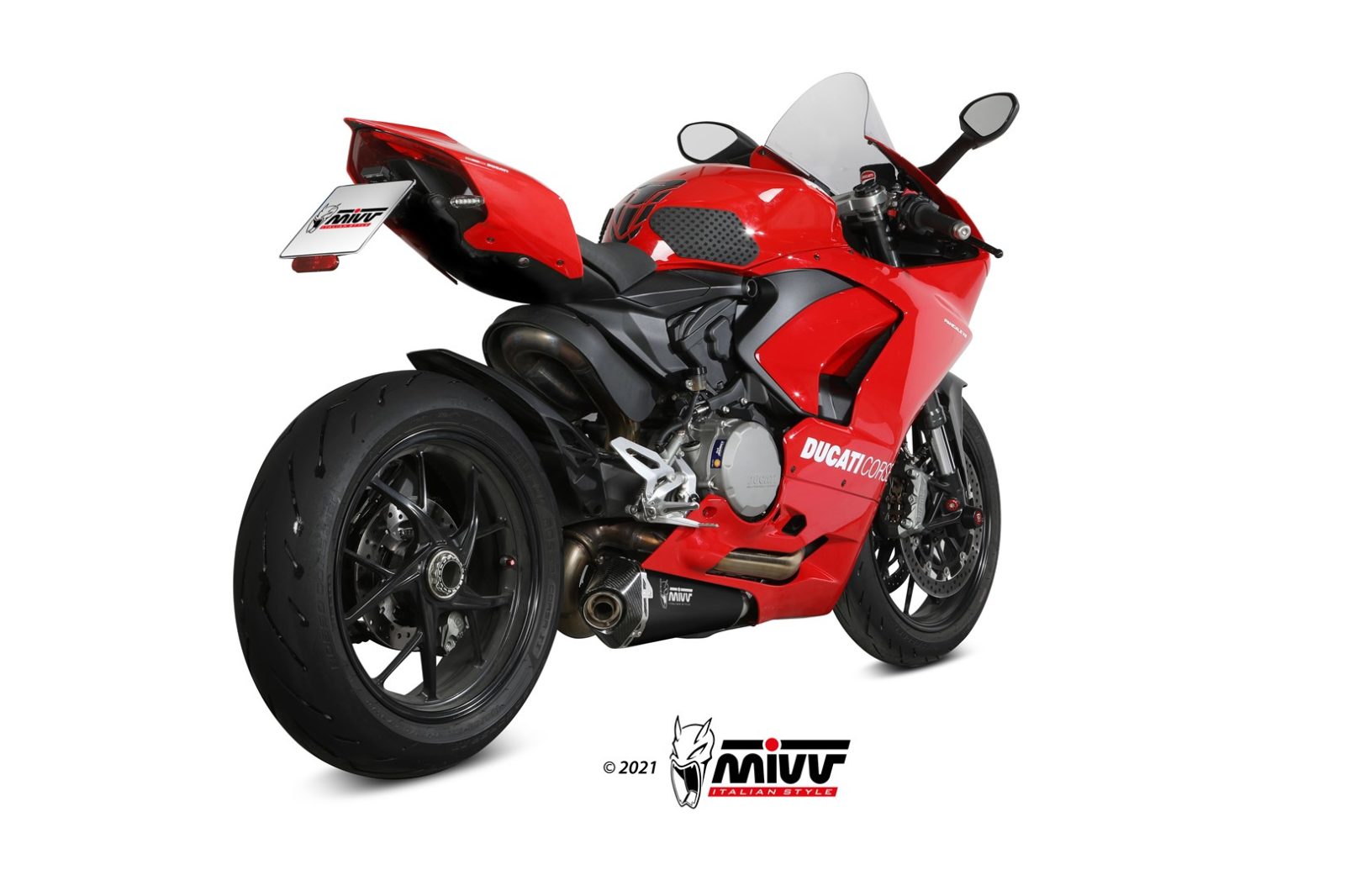 Pot d&rsquo;&eacute;chappement DUCATI PANIGALE V2 Mivv Delta Race Inox noir D.046.LDRB