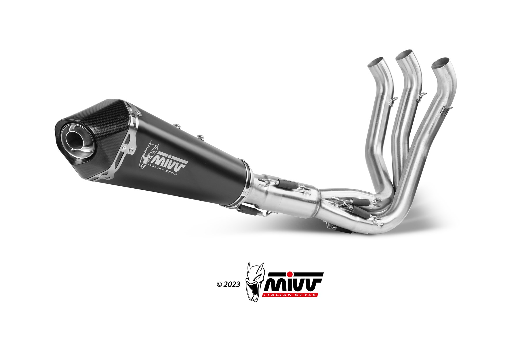 Scarico TRIUMPH TIGER SPORT 660 Mivv Delta Race A&ccedil;o inoxid&aacute;vel preto T.022.LDRB