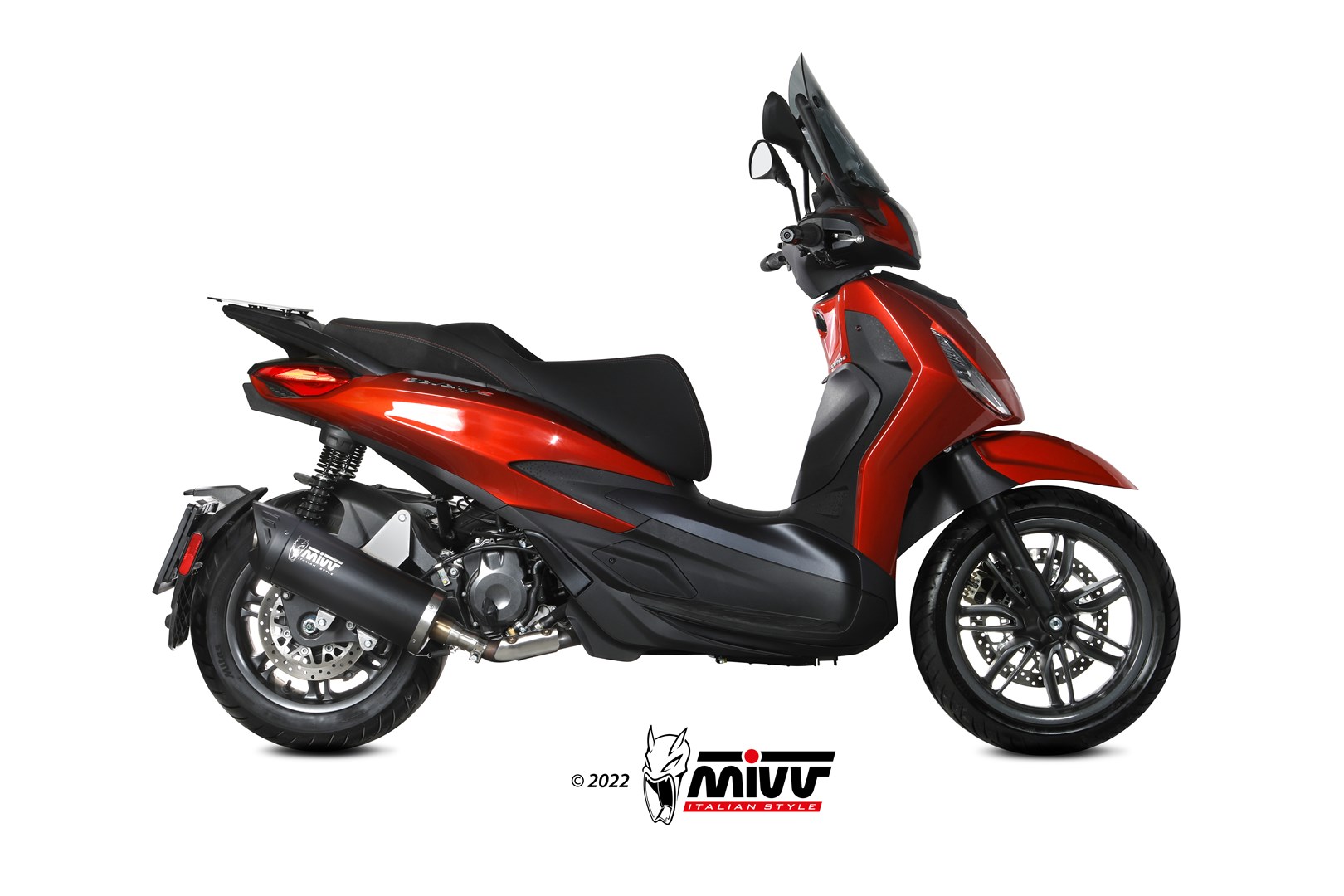 Pot d&rsquo;&eacute;chappement PIAGGIO BEVERLY 400 Mivv Mover Inox noir MV.PG.0005.LV