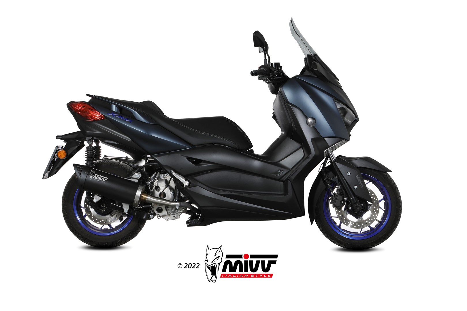 Scarico YAMAHA X-MAX 300 Mivv Mover Inox Verniciato Nero MV.YA.0006.LV
