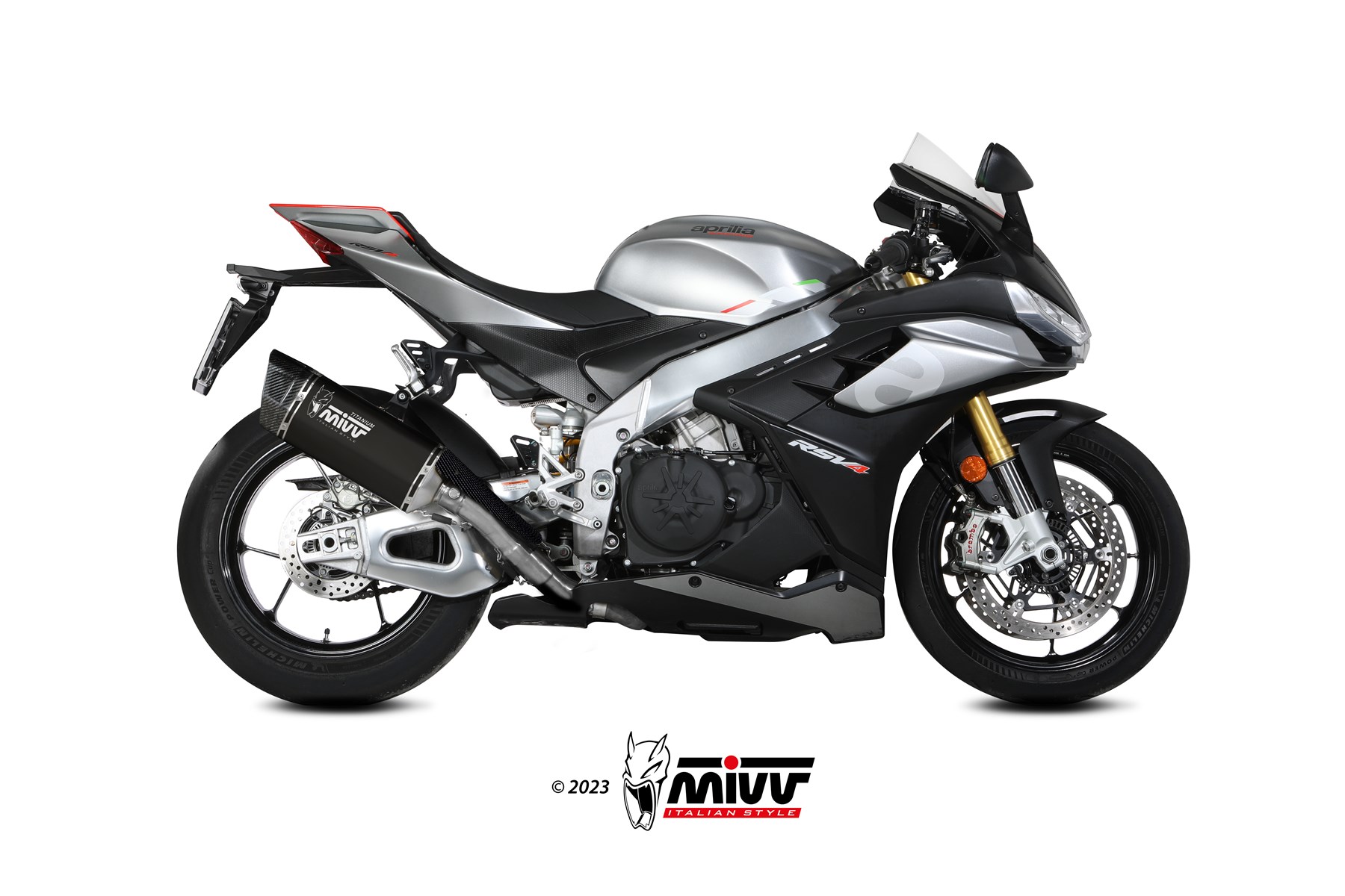 Pot d&rsquo;&eacute;chappement APRILIA RSV4 Mivv SR-1 Titane noir A.015.LR1TB