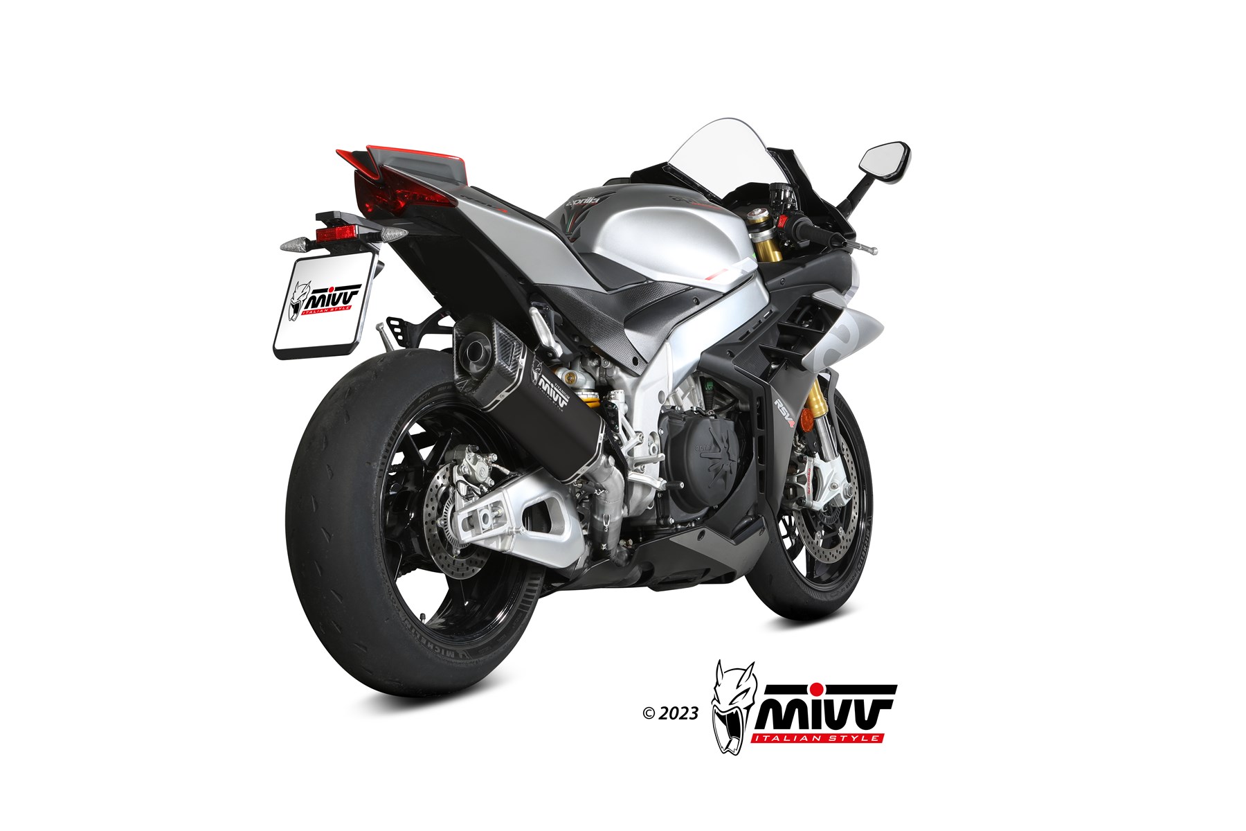 Pot d&rsquo;&eacute;chappement APRILIA RSV4 Mivv SR-1 Titane noir A.015.LR1TB