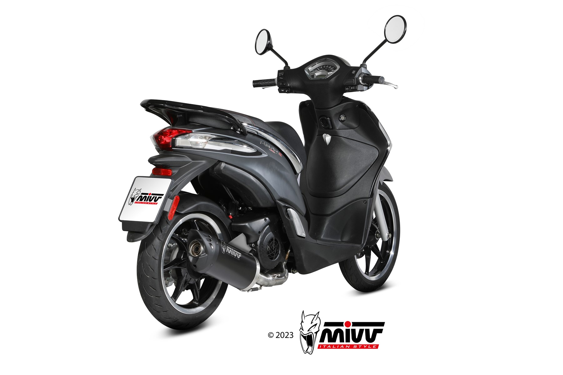 Scarico PIAGGIO LIBERTY 125 Mivv Mover Inox Verniciato Nero MV.PG.0009.LV